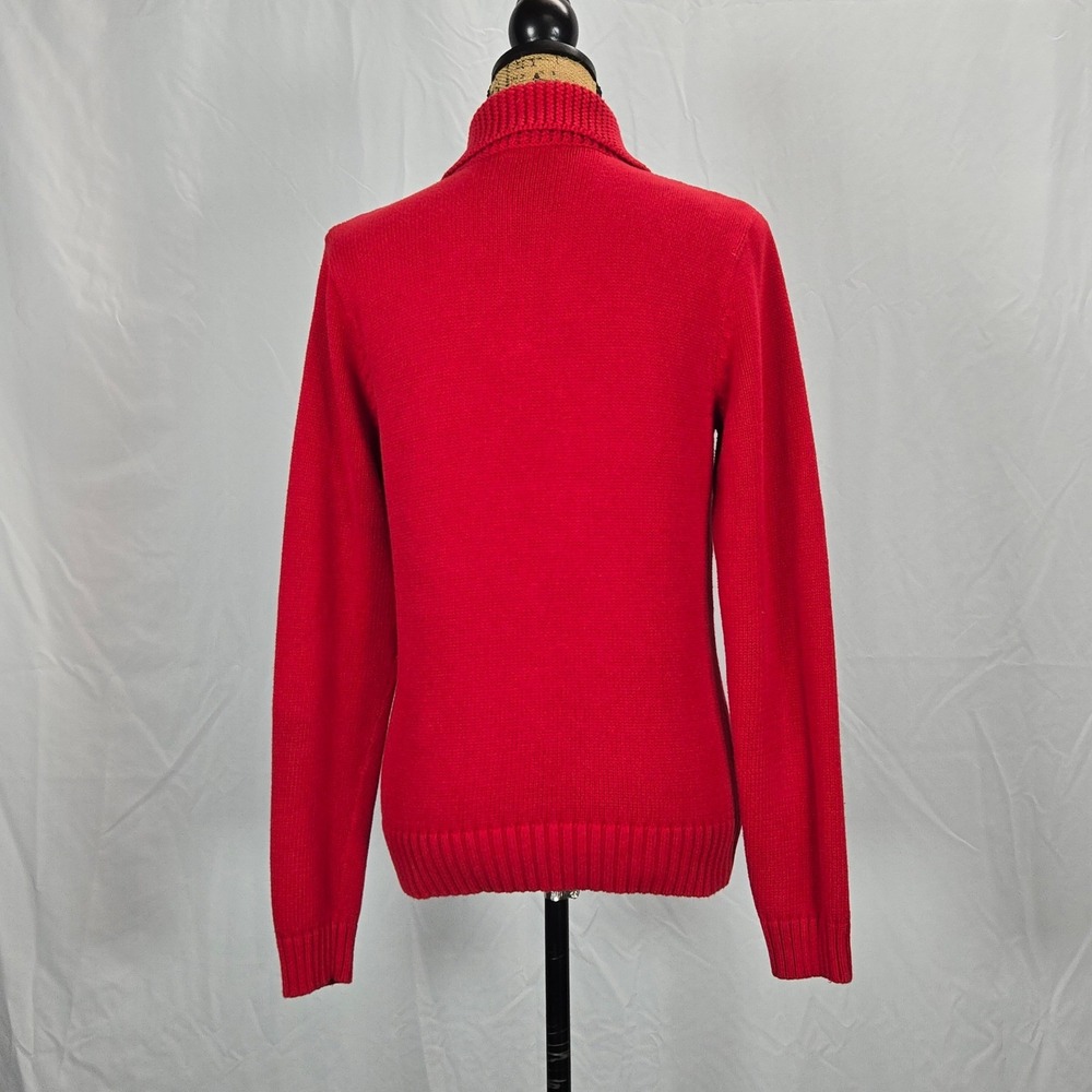LRL Lauren Jeans Co Ralph Lauren Women's Red Cotton Sweater M Nautical - Picture 4 of 10